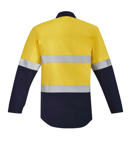 Picture of Syzmik, Mens Orange Flame HRC 2 Hoop Taped Closed Front Spliced Shirt
